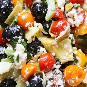 Olive Tomato Feta Salad with Artichokes
