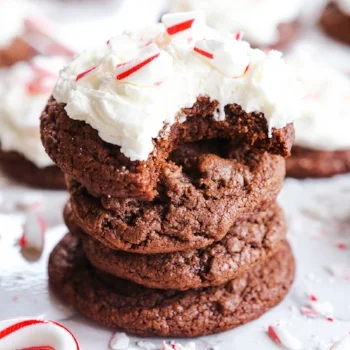 Triple Chocolate Cookies with Peppermint Frosting
