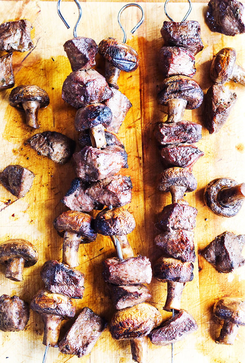 Grilled Steak And Mushroom Kabobs Recipe Pipandebby Com