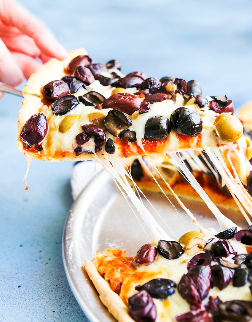 Loaded Olive Pizza Recipe - Pip and Ebby