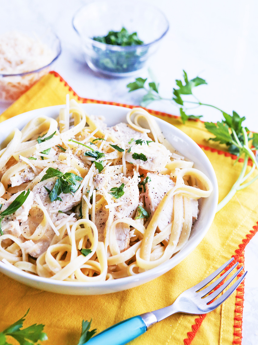 Easy Chicken Alfredo Recipe - Done in 30 min! - Pip and Ebby