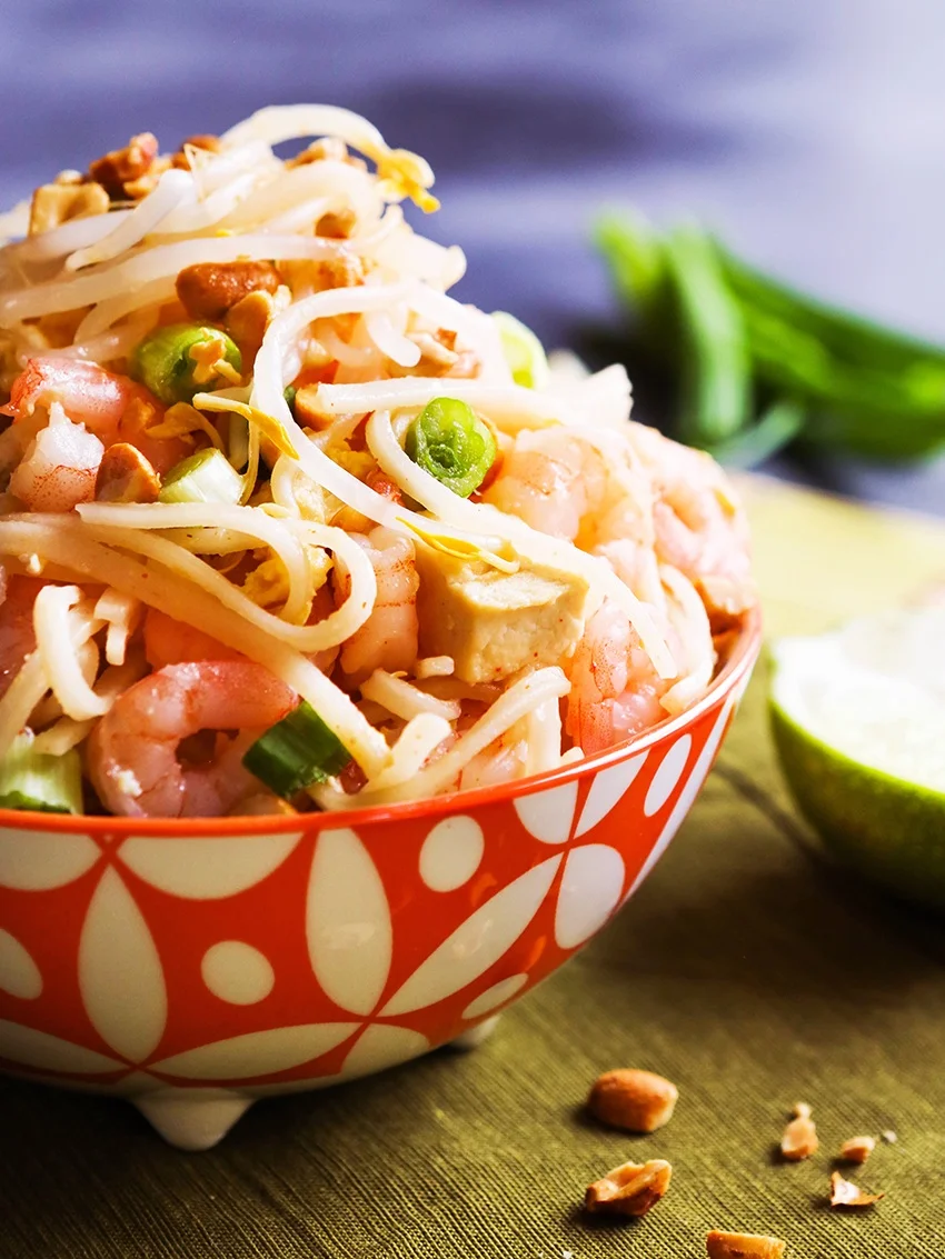 Easy Pad Thai Recipe with Shrimp and Tofu - Pip and Ebby