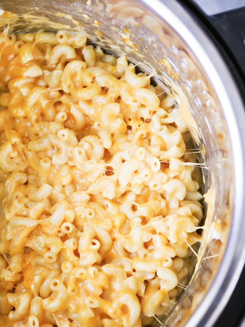 Instant Pot filled with gooey mac and cheese - best dinner recipes of all time.