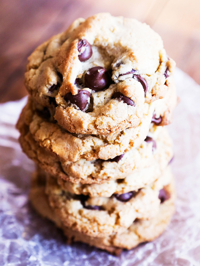 Stack of chocolate chip cookies 