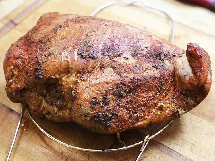  Cooked turkey breast on trivet 