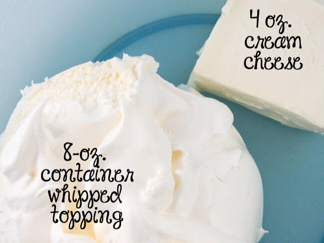  whipped cream and cream cheese in a bowl 