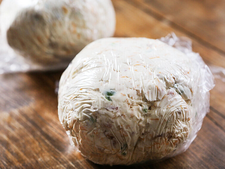 appetizer balls wrapped in plastic wrap 