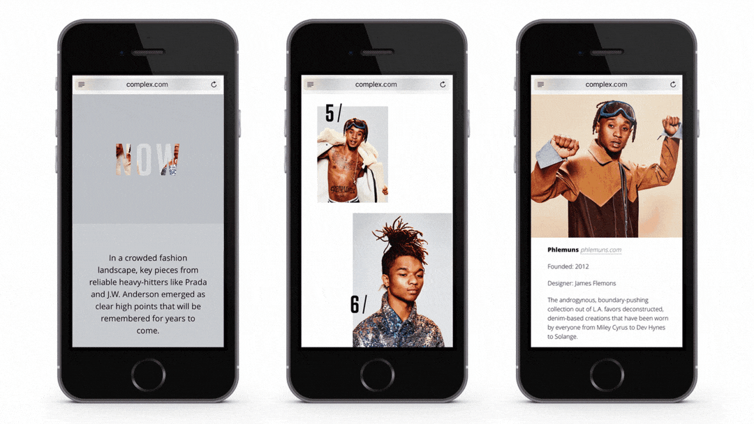 Complex digital Fashion Story "A look at the best meanswear Now/Next/4Ever with Rae Sremmurd" view site here
