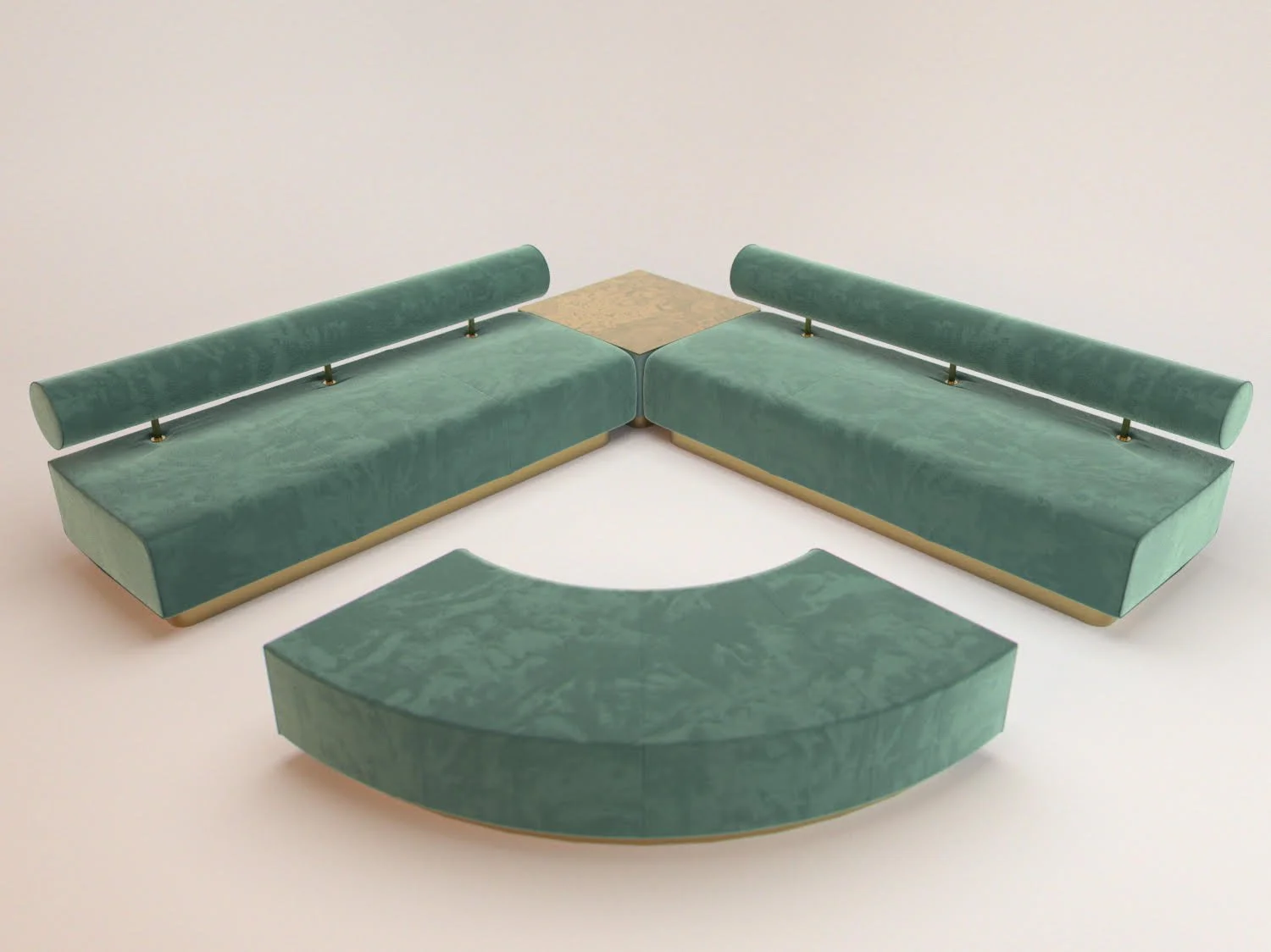  A bespoke made-to-order sofa available in multiple lengths and colors. 
