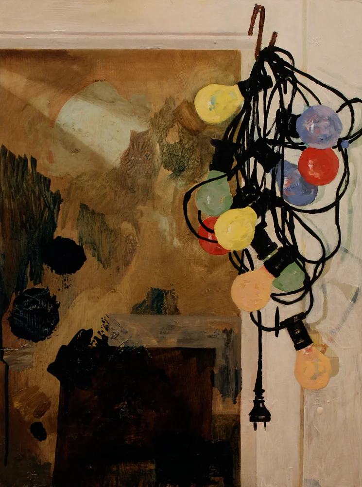 Plug in to party. 2012 Oil on board. 61x45cm