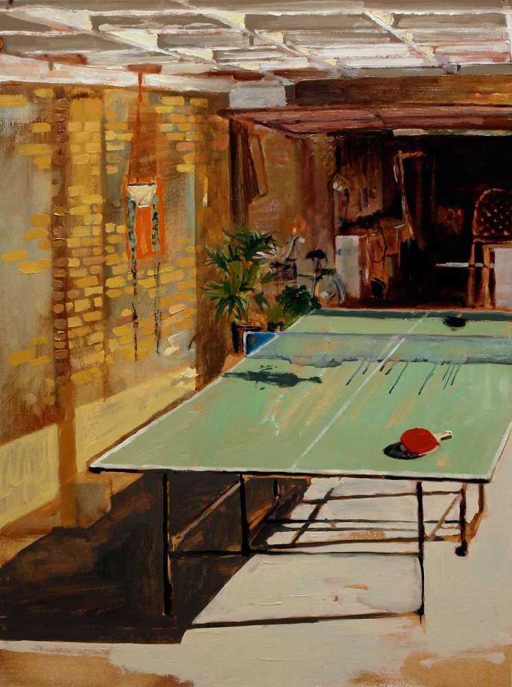 Drinks break. 2012 Oil on board. 61x46cm