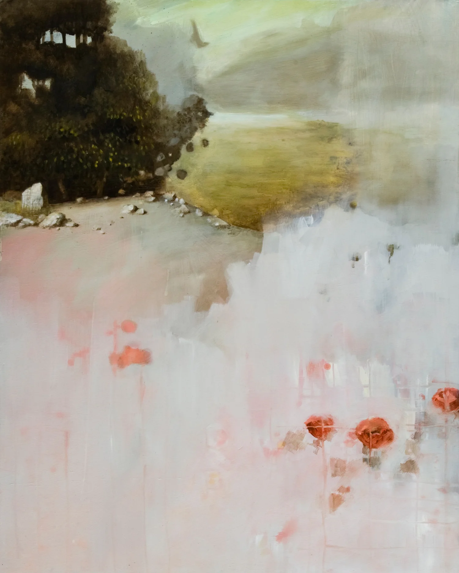 View to Lesser lake. 2009 Oil on board. 65x52cm