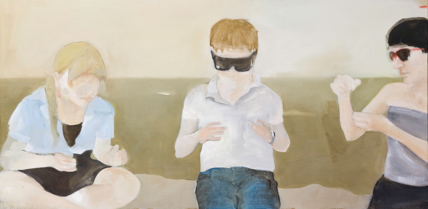 In the park with sun. 2008 Oil on board. 47x92cm