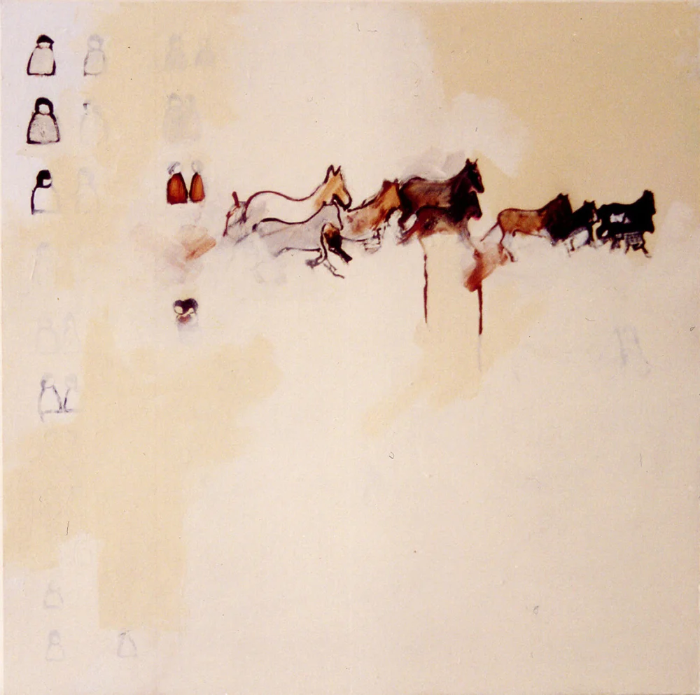 Stampede. 2001 Acrylic and enamel on board. 120x120cm