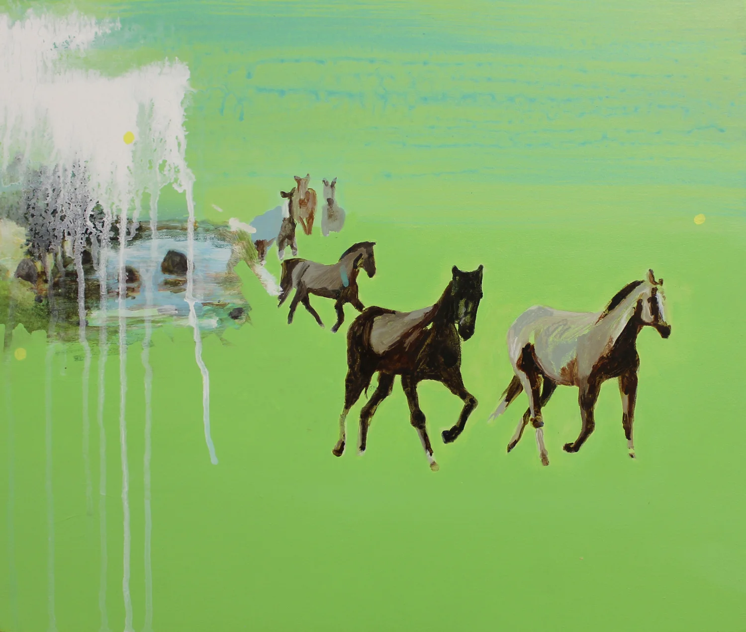 Alpine fresh getaway. 2015 Acrylic on board. 45x50cm