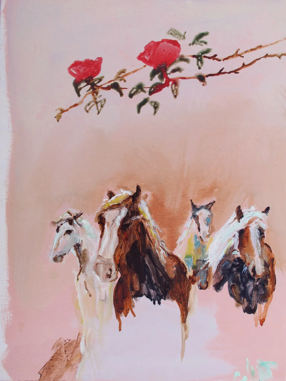 August is my favourite horse. 2015 Acrylic on board. 60x45cm