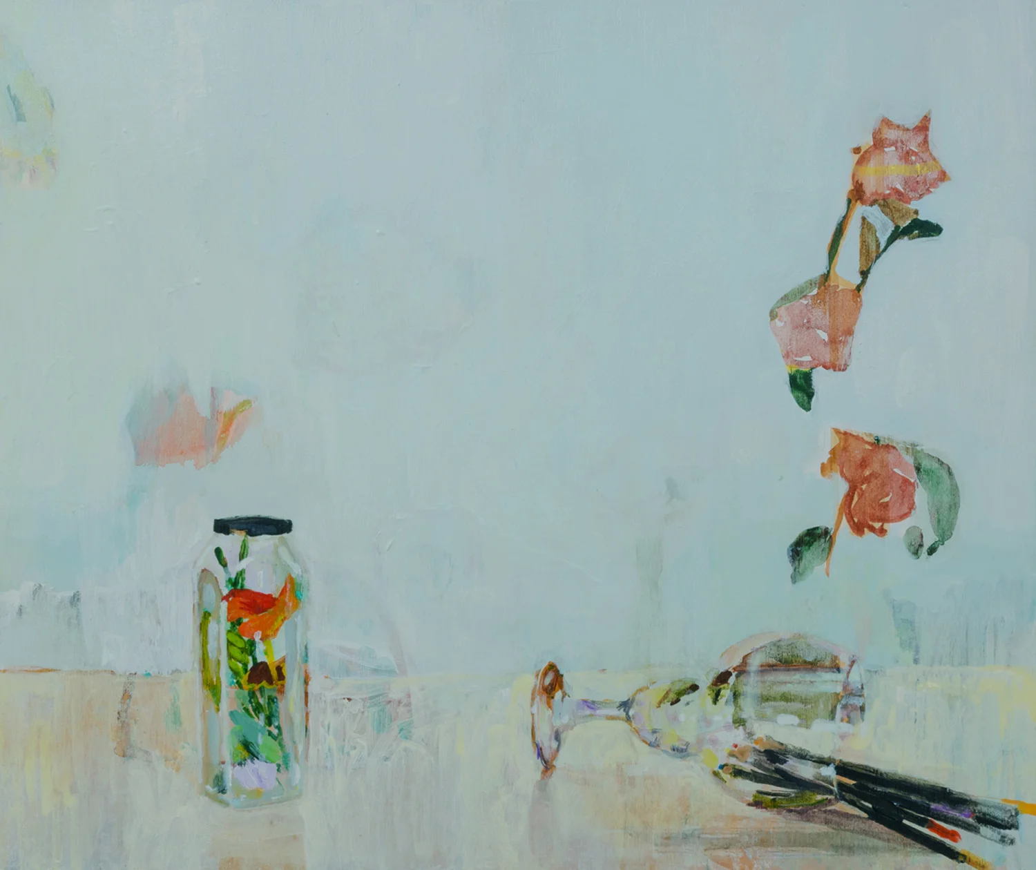 Capture and release. 2015 Acrylic on board. 45x50cm