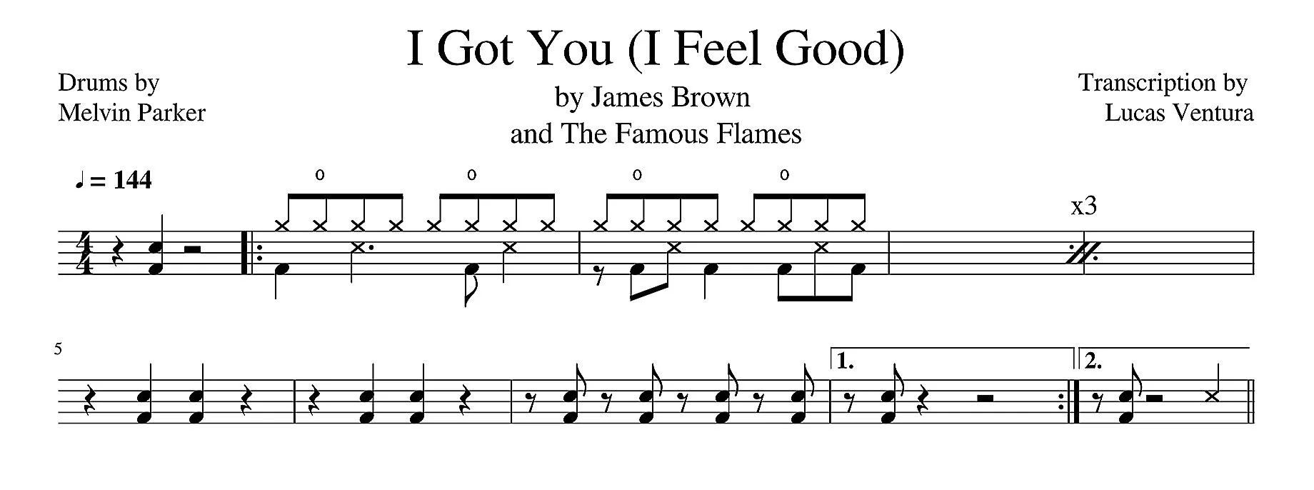James Brown I Got You (I Feel Good) Sheet Music Sample