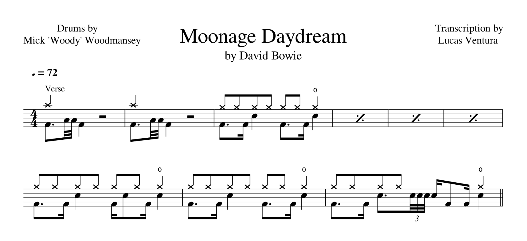 Lucas Ventura—Drum Sheet Music - David Bowie