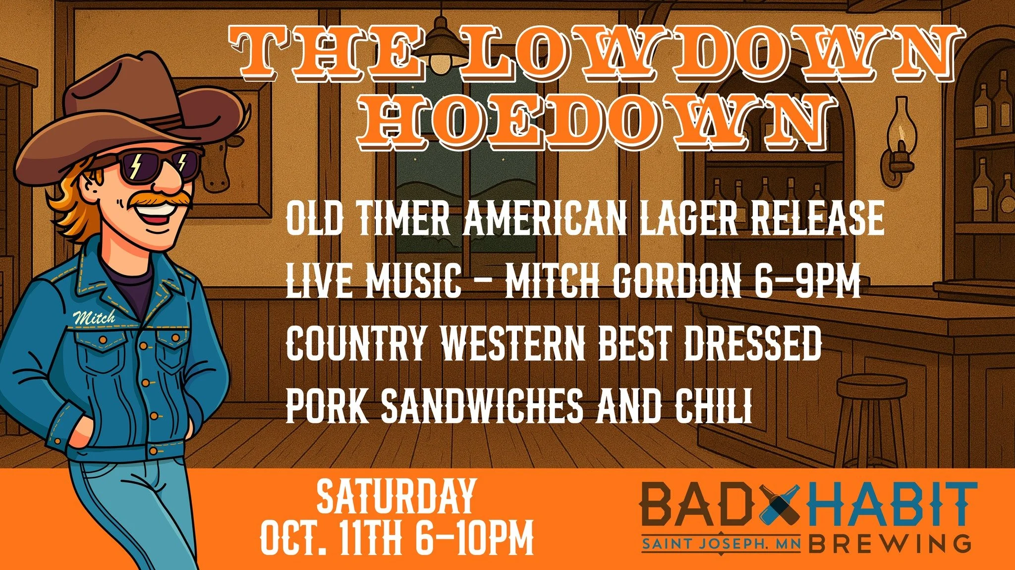 🤠🎸 Lowdown Hoedown is TONIGHT!
&bull; Old Timer on tap and in cans
&bull; S&rsquo;mores Dark Addiction pouring
&bull; Best-dressed western getup
&bull; Mitch Gordon live at 6pm
&bull; Pulled pork sandwiches &amp; campfire chili available while supp