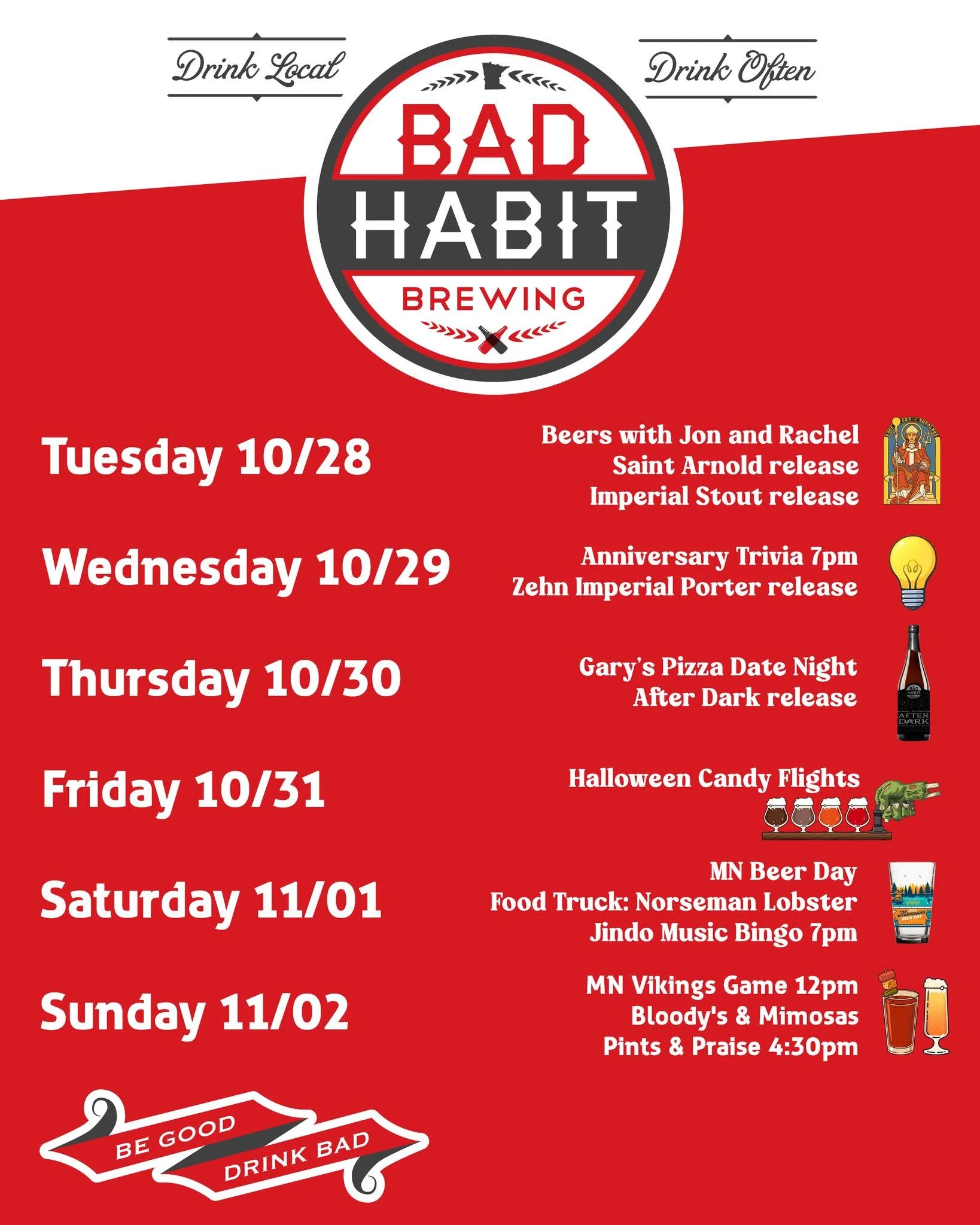 🎉🍻 It&rsquo;s finally here &mdash; Bad Habit&rsquo;s 10th Anniversary Week! 🍻🎉

We&rsquo;re celebrating 10 amazing years of beers, friends, and community! Join us all week long for special beer releases, fun events, and taproom festivities you wo