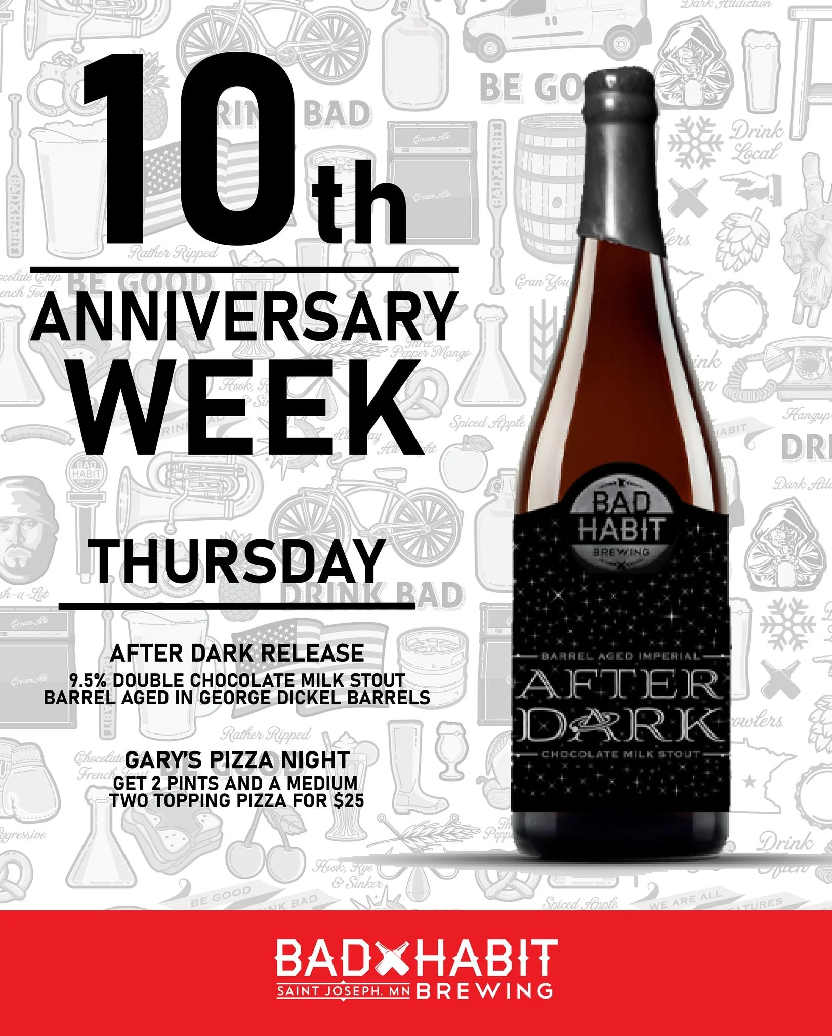 Thursday night brings back one of our oldest favorites 🍻

🌙 After Dark &ndash; 9.5% Imperial Stout first brewed back in 2017 as a bold version of our beloved Dark Addiction. It was so good, we took 50 gallons and gently rested it in Panther Distill