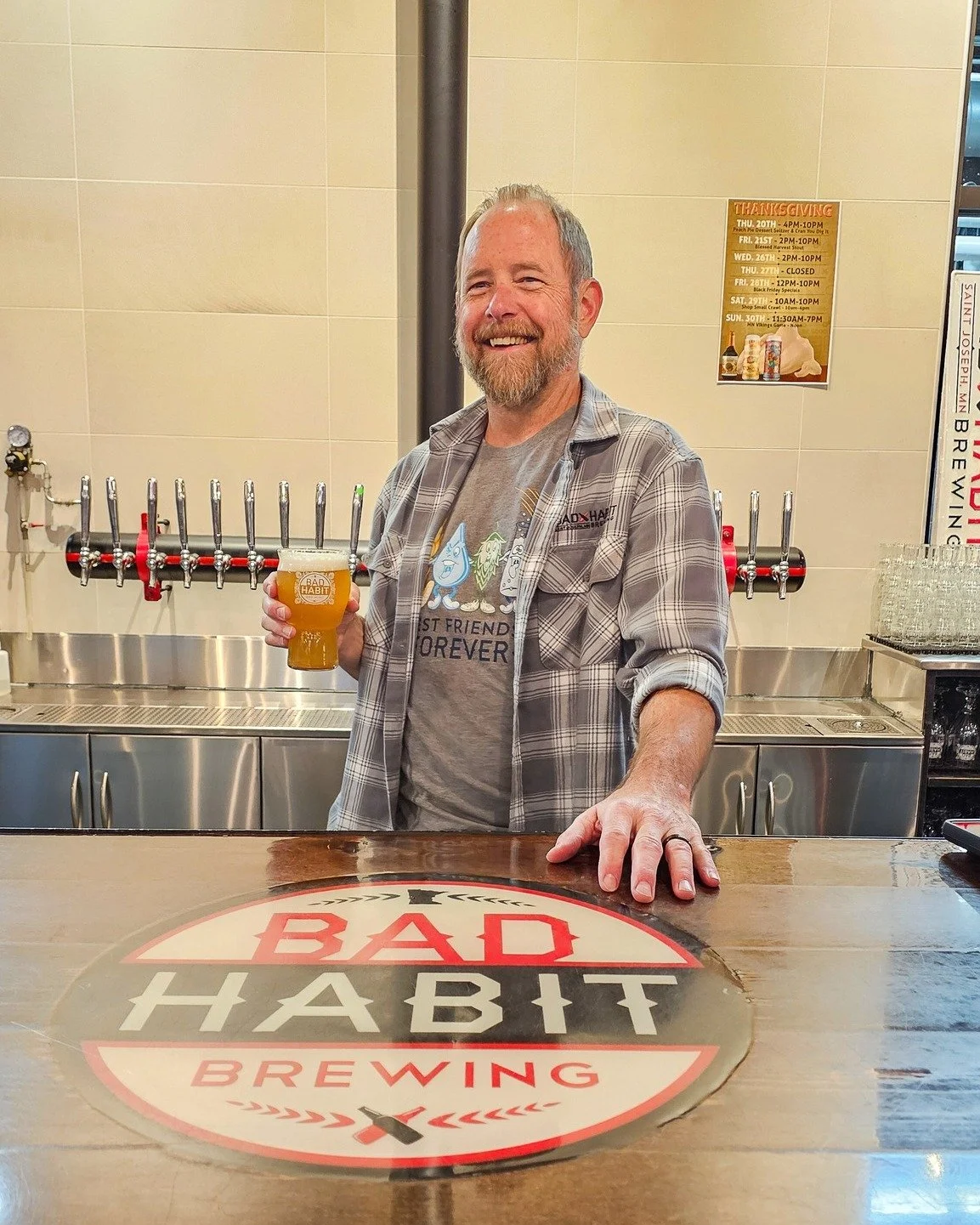 Snow? What snow? ❄️😎
We ain&rsquo;t afraid of no snow around here!

Smiling Randy is holding down the fort all night &mdash; pouring delicious beers, modeling some seriously sweet flannels, and rocking out to your favorite hard rock classics. 🤘🍺

