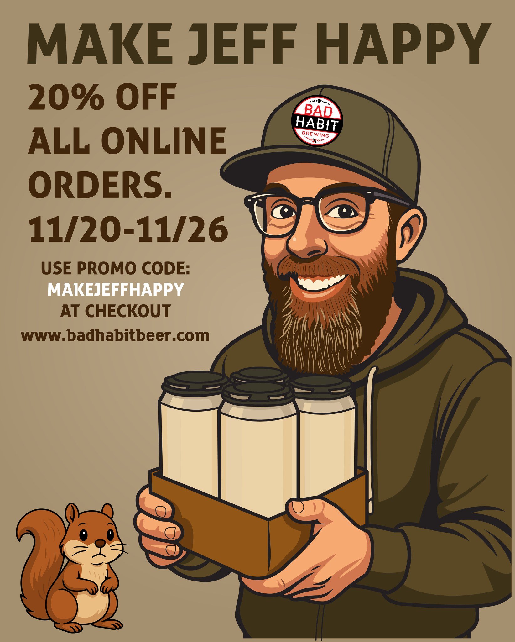 We aren't going to lie&hellip; Jeff was a little down in the dumps today. 😞
He&rsquo;s bummed that he can only offer ONE more day of 20% off all online orders!

His offer expires tomorrow at 5pm, but there&rsquo;s still time to get those orders in f