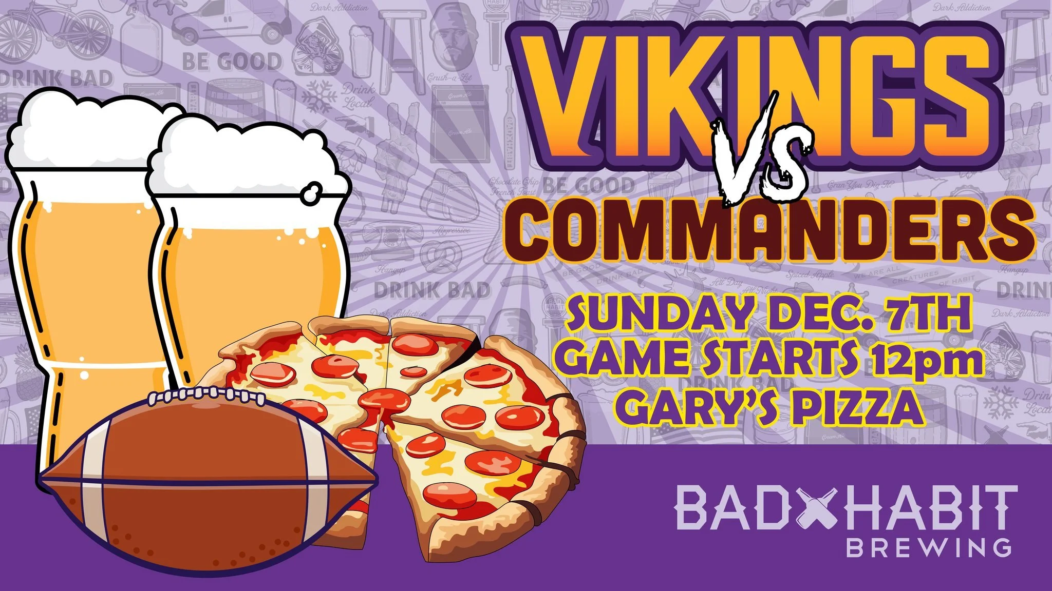 Okay, hear us out&hellip;
If for no other reason than the mystery of who will be the Vikings&rsquo; starting quarterback and the ongoing Justin Jefferson drama, come hang with us in the Brewers Lounge this Sunday!

We&rsquo;re watching the Vikings ta