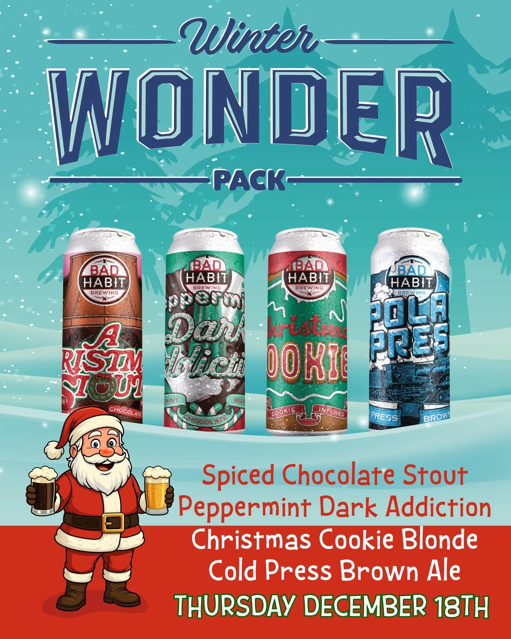 🎄🍺 Christmas Treat Beers hit the taproom this Thursday!
Available individually or as a mixed 4-pack. These go fast every year, so come early and grab yours!

🎁 Pre-orders open Thursday morning at 8am!

Here&rsquo;s what&rsquo;s on the nice list:
✨