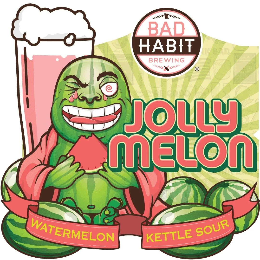 🍉🍉Jolly Melon is back - SAY WHAT?! On tap tonight. 

This is one of our most popular sours, so hurry in to get a taste of this fruity goodness ASAP! 

#badhabitbeer #jollymelon #visitjoetown