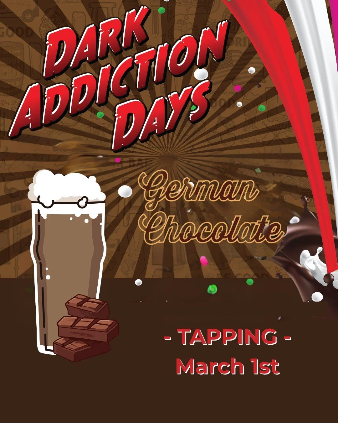 Decadence has a new name: 🍫 German Chocolate Dark Addiction... 

Our last drop of Dark Addiction Days is tomorrow. These flavors are limited, so head into the taproom to try it before it's gone! 

#badhabitbrewing #visitjoetown #darkaddictiondays