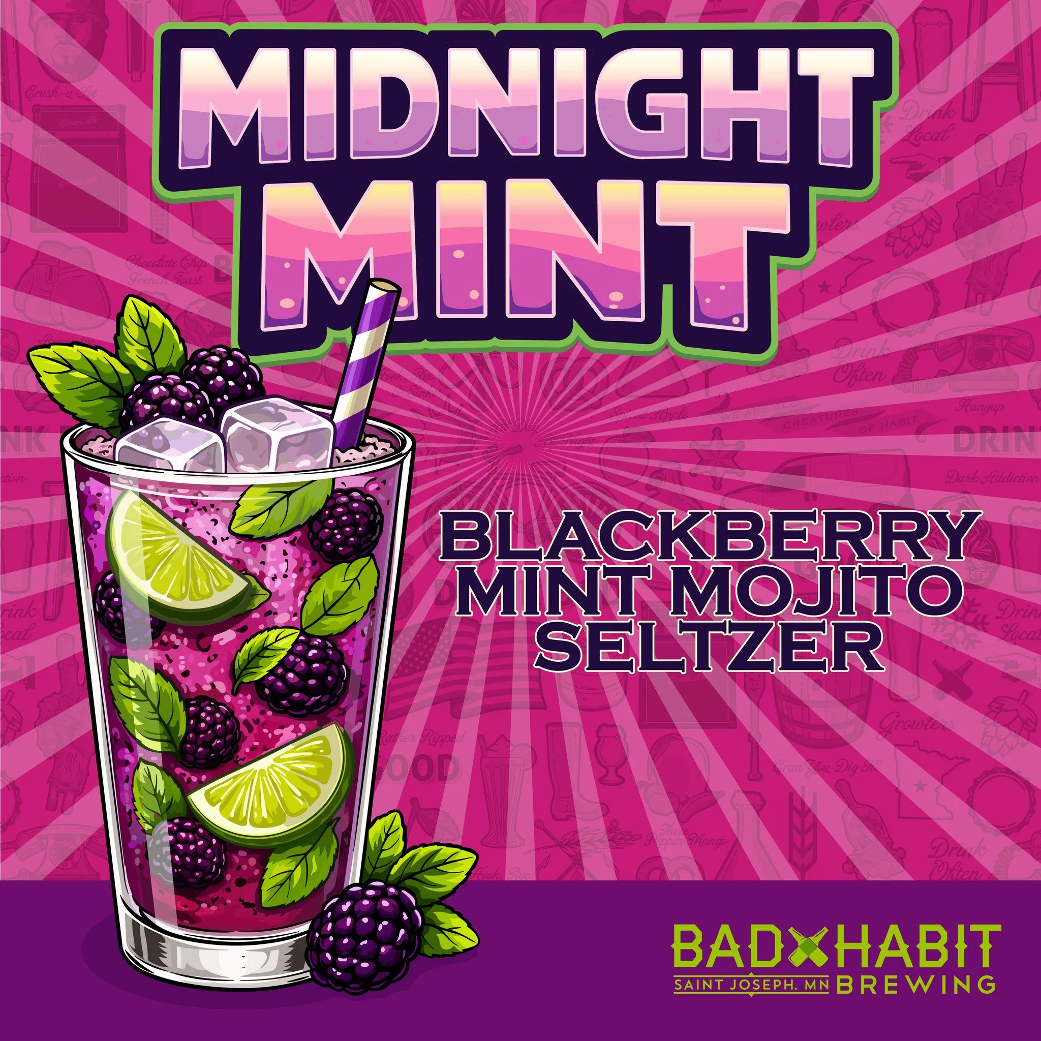 We&rsquo;re adding something new to the board. Enter...Midnight Mint&mdash;our Blackberry Mint Mojito&mdash;officially pours this Sunday! Yum! 

This one is a TAPROOM ONLY release. You won't find it in cans, so you&rsquo;ll have to be here to taste t