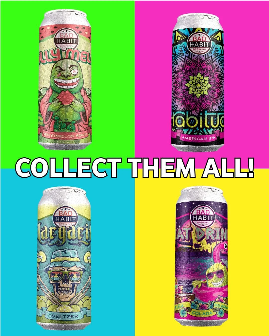 Our off-sale fridge is looking like a masterpiece today. With 22 varieties to choose from, we&rsquo;ve got the full palette ready for your cooler.

Grab a mixed 4-pack to-go and build your own date night flight! 

#badhabitbrewing #visitjoetown #offs