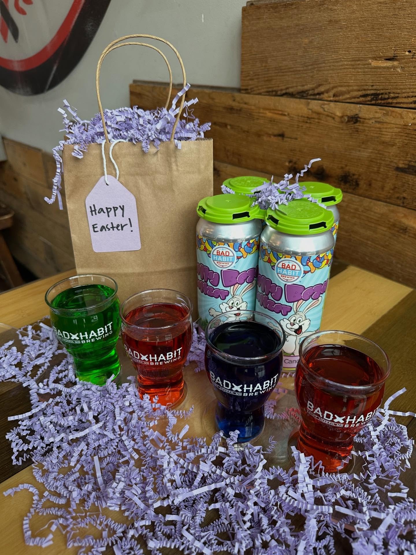 Fill your baskets and your belly with our sweet and delicious Jelly Bean Flights on tap and in cans to-go!

As an added bonus, come today from 2-4:00 and you may appear in our PBS Postcards feature celebrating Bad Habit in the St. Joe community, bein