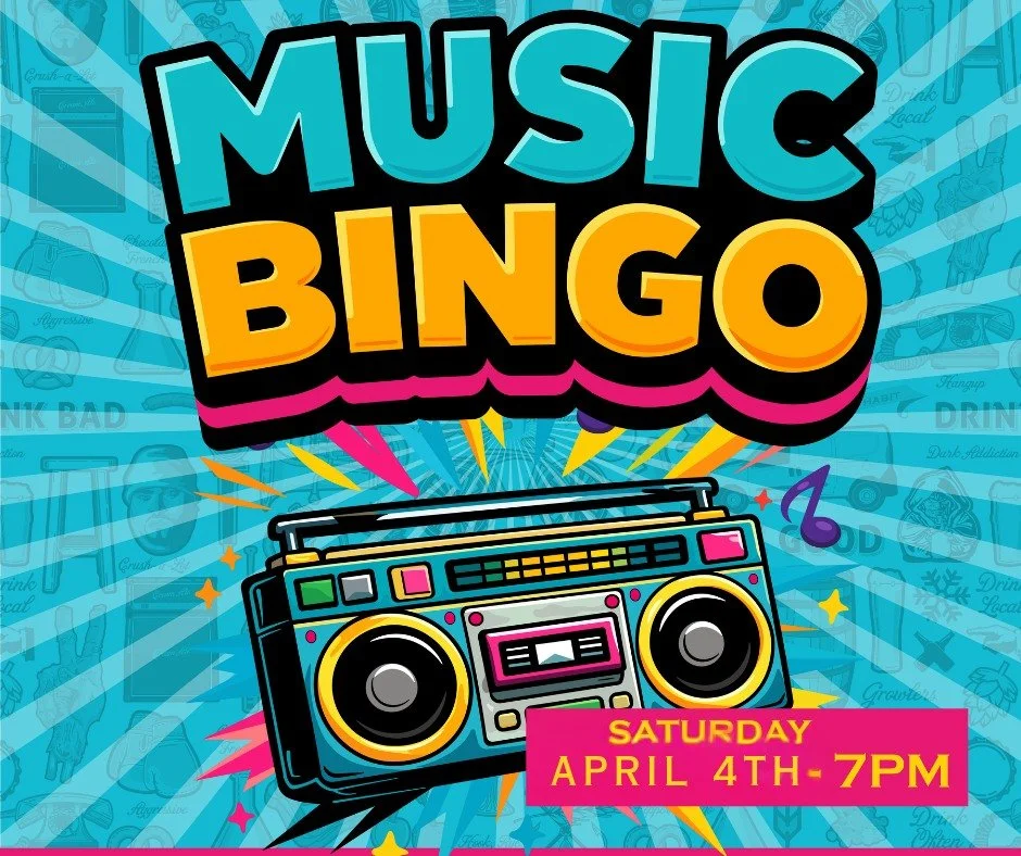 JINDO Music Bingo is back in the taproom on Saturday, April 4th at 7:00 p.m. 

Grab your crew and snag a seat - this one is always jam packed with fun! Pair this with our Jelly Bean Flights or Paradise Slushies, and your weekend just got a whole lot 