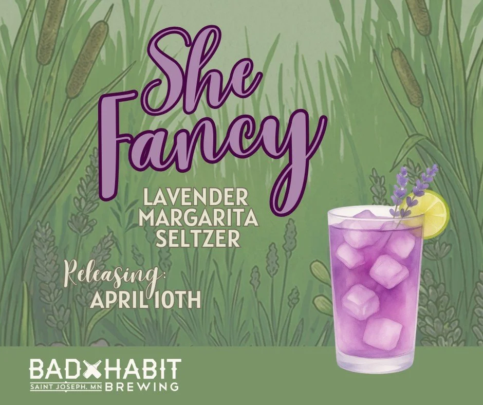 Dearest Gentle Reader... 

It has come to this author&rsquo;s attention that a most exquisite new arrival has graced the halls of Bad Habit Brewing.

Allow me to introduce the Drink Diamond of the Season: "She Fancy." 💎💜
A Lavender Margar