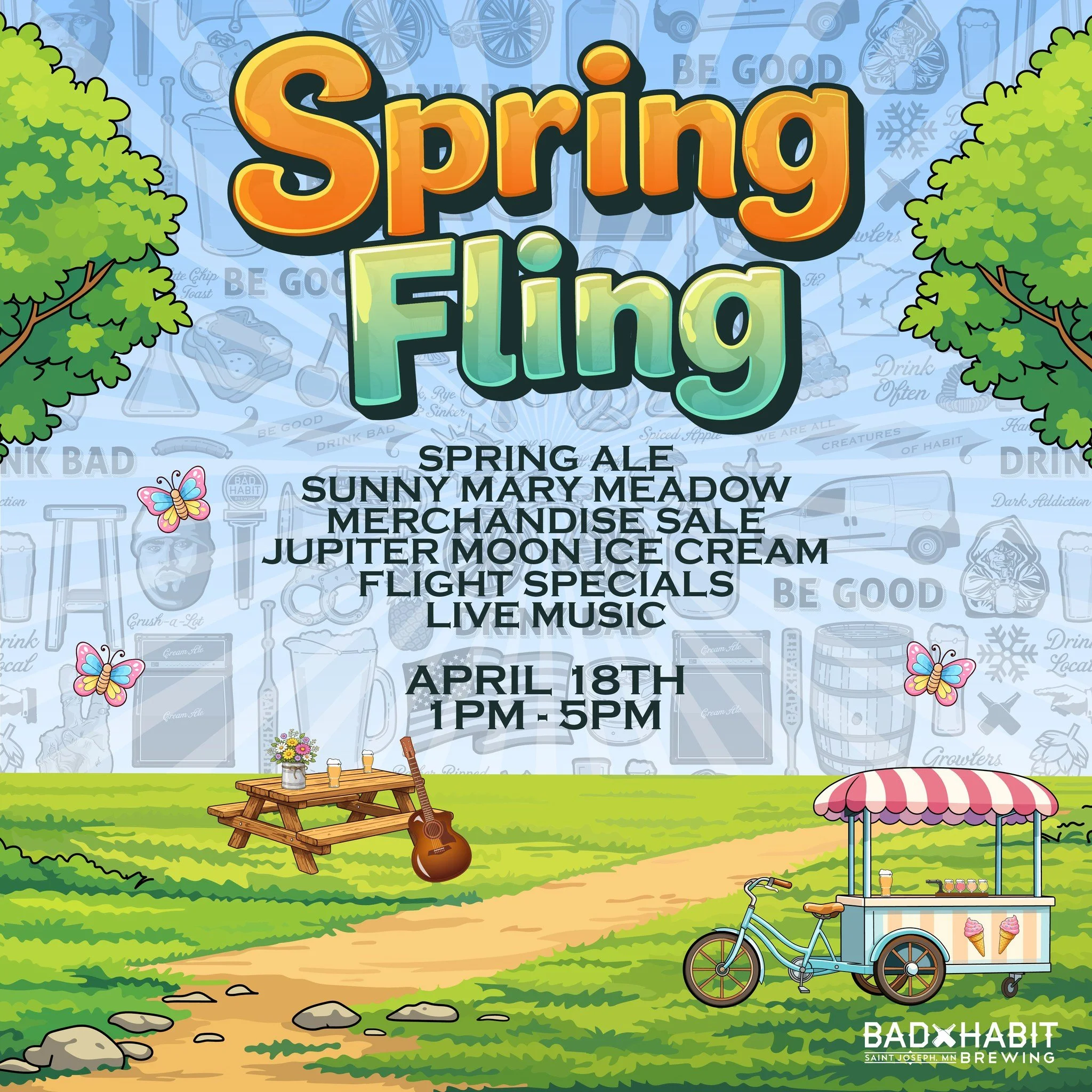 🌸 Spring is in the air!🌸

Join us tomorrow, April 18th, from 1 PM &ndash; 5 PM for our Spring Fling @ Bad Habit Brewing  event! We&rsquo;ve packed the brewery with everything you need to shake off the winter chill:

🍻 Seasonal Sips: Grab a $10 Sea