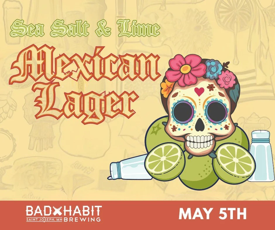 Our Mexican Lager with Sea Salt and Lime is on tap! A perfect pair for something delicious from @theodbbam's Meat and Greet food truck, serving up tacos all night. 

See you in the taproom!

#badhabitbrewing #beerrelease #visitjoetown #events #drinkl