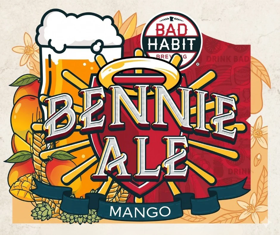 Mango Bennie Ale is giving main character energy. 🥭✨

Releasing today, May 13th and ready for the weekend! 

#badhabitbeer #visitjoetown #csbsju #genz #beerrelease