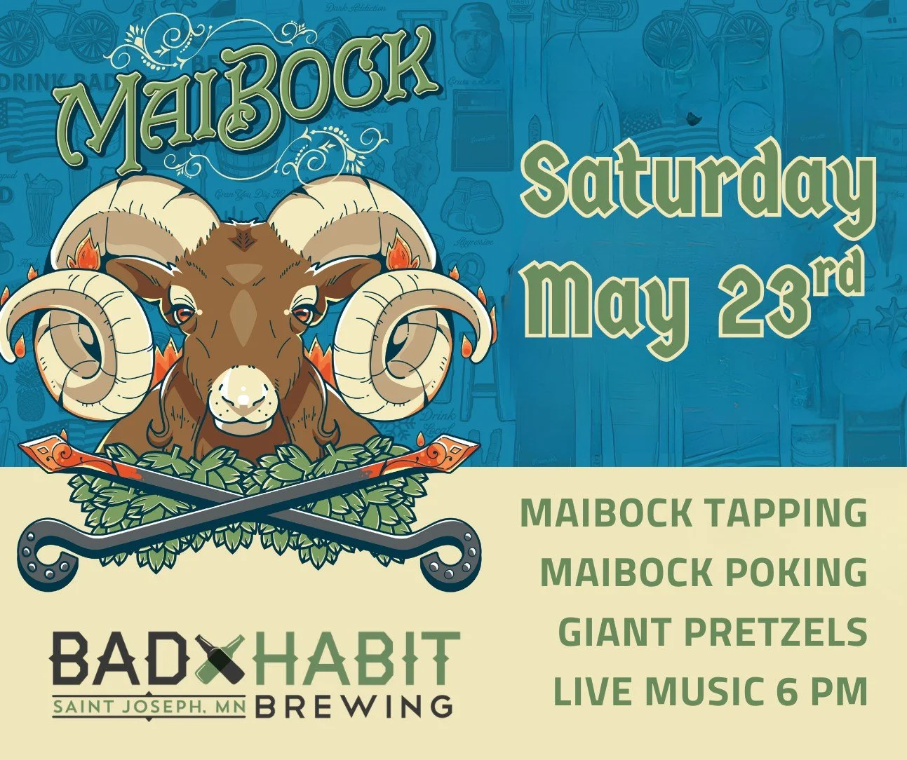 Dreaming of giant pretzels and fire-poked beer... 🥨🔥🍻

Join us next Saturday at Bad Habit for our Maibock Tapping Party! We&rsquo;ll have the fire irons ready for beer poking, plenty of Bavarian pretzels to go around, and Groovy Shoes will be prov