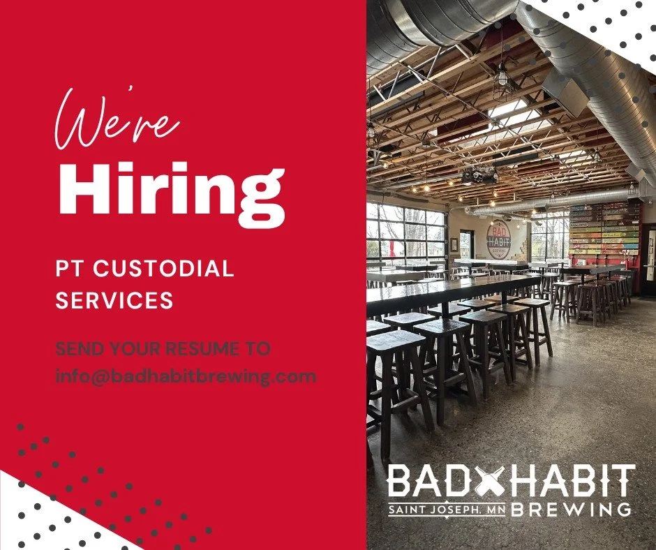 We&rsquo;re hiring! 🚀 Bad Habit Brewing Company is looking for a self-motivated Part-Time Custodian to join our team.
 
If you have a great eye for detail and want a stable, independent role with ultimate flexibility, we want to hear from you!

✨ Th