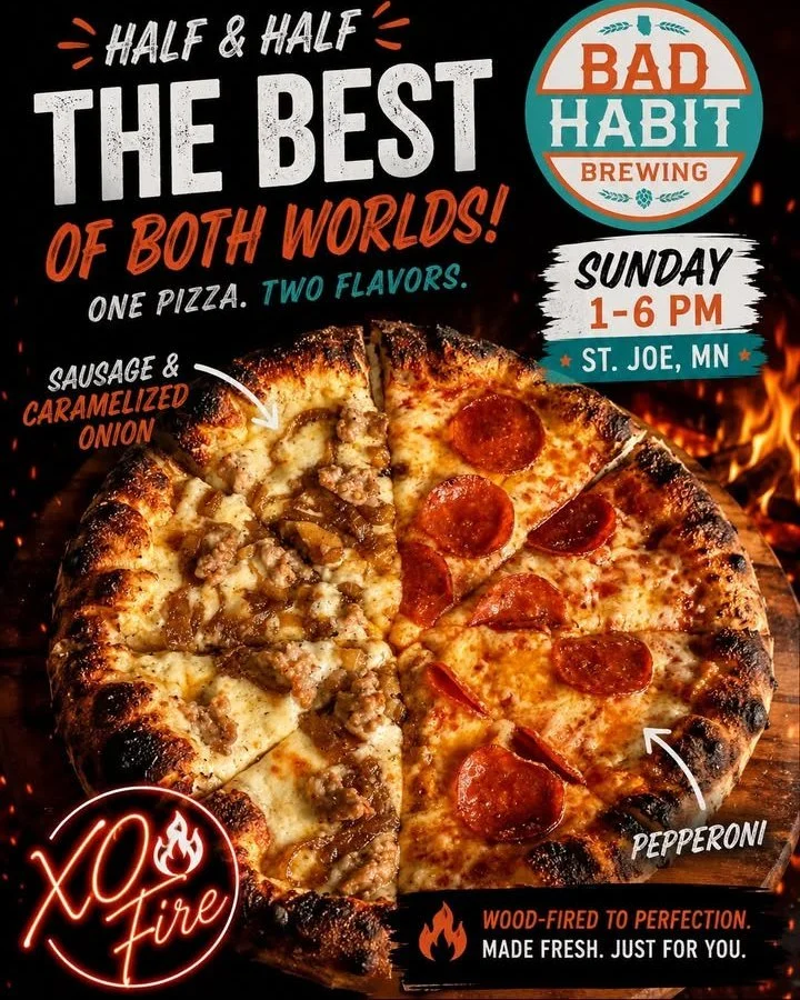 Bad Habit Brewing + @xofirepizza = 🤤🤤🤤

Join us on the patio for some sunshine and good Sunday vibes.😎

#badhabitbrewing #visitjoetown #xofire #patio #sundayfunday