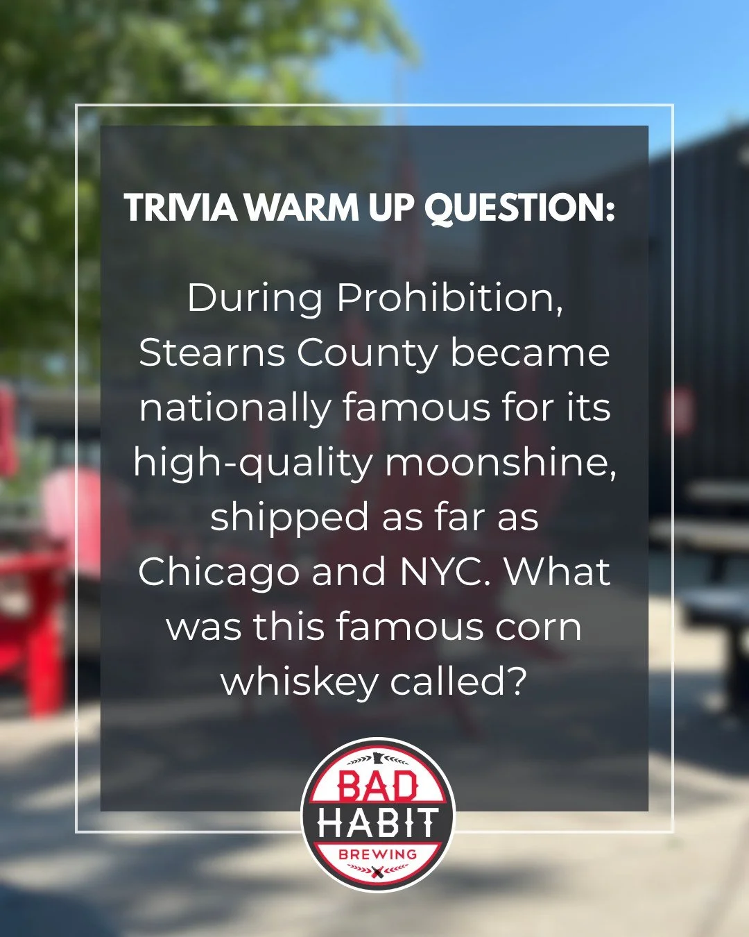 Time to get warmed up for trivia tonight in the taproom from 7-9 PM! 

Answer in the comments. 💡

#badhabitbrewing #visitjoetown #trivianight #mnhistory