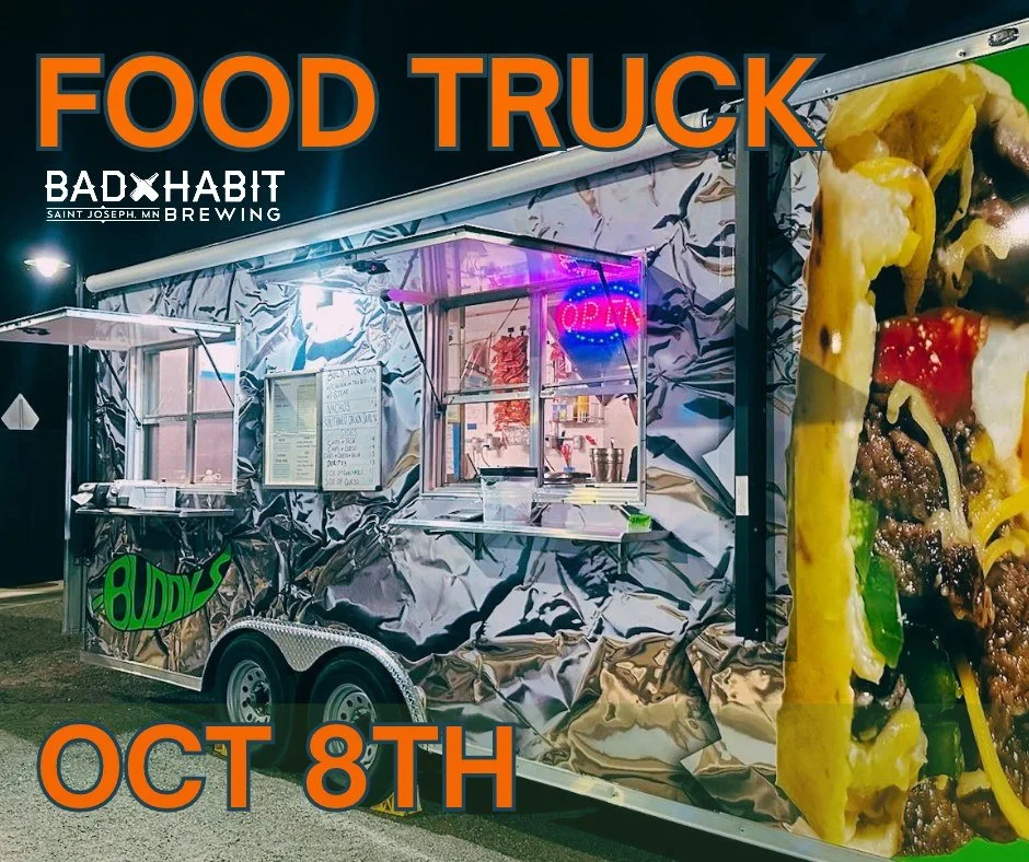 🚚 Special delivery - BUDDY'S BURRITO'S! 🌯 

Thursday, October 8th 

#badhabitbrewing #visitjoetown #foodtrucks #foodtruck