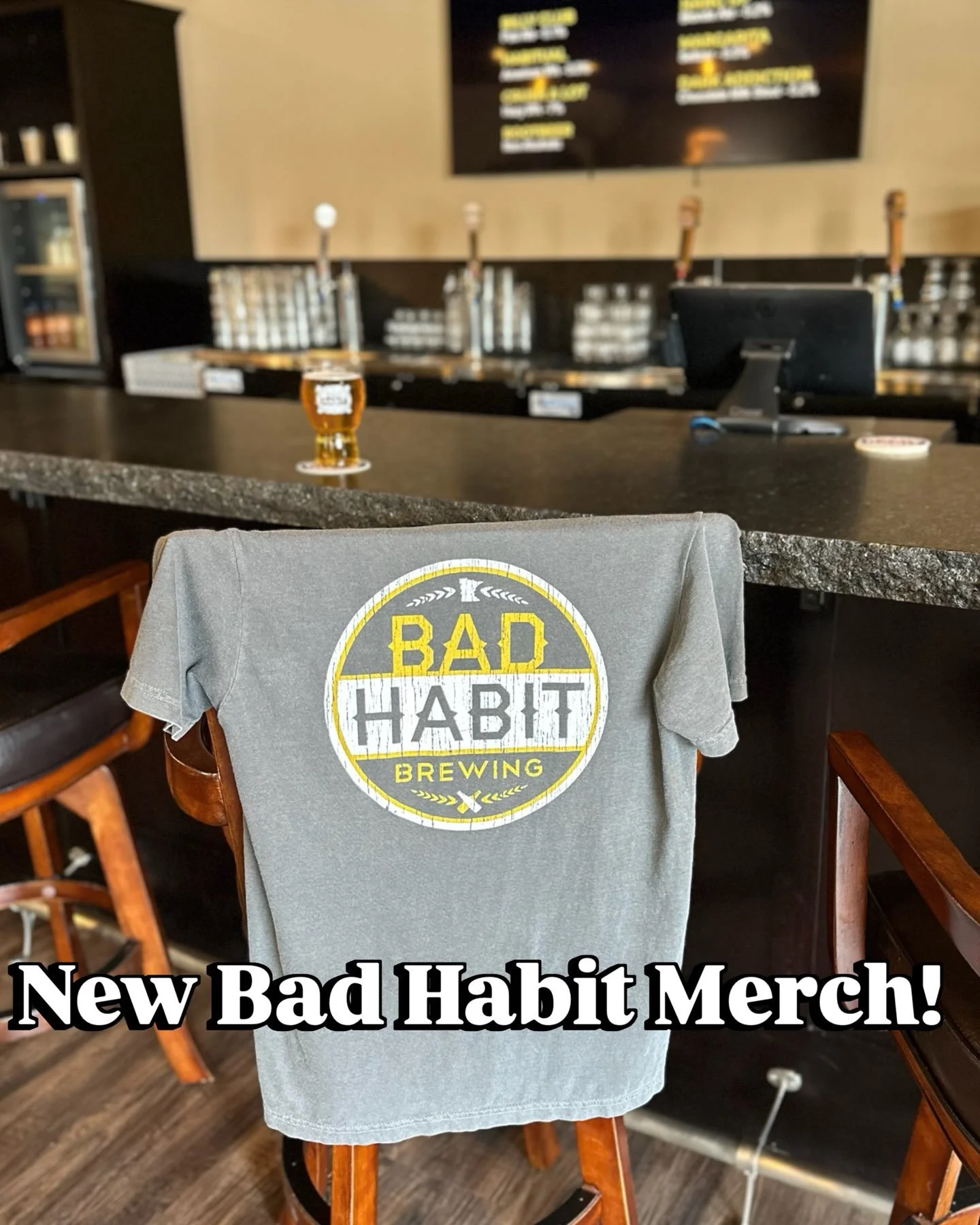 📣NEW MERCH DROP!😍 get your fit in the taproom today. 

#badhabitbrewing #visitjoetown #newmerch #newfit