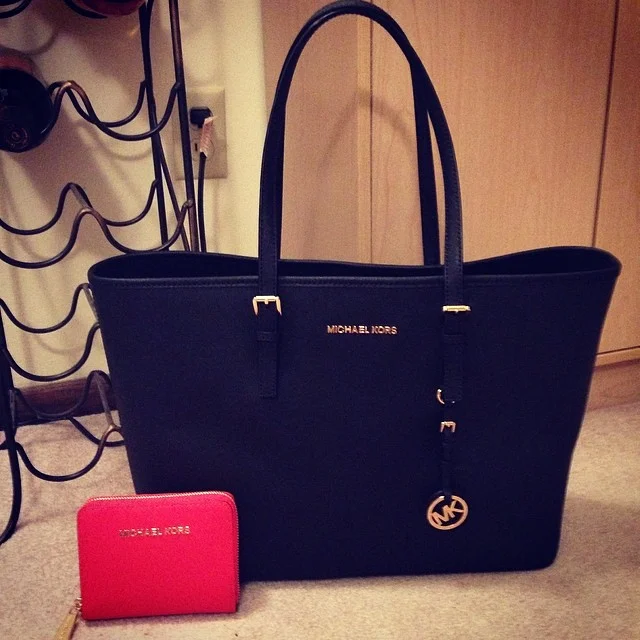 MICHAEL by MICHAEL KORS Jet Set Travel Multifunction Saffiano Leather Tote and wallet