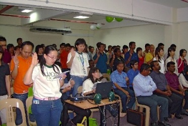 Students and tutors at the orientation in Ipoh.