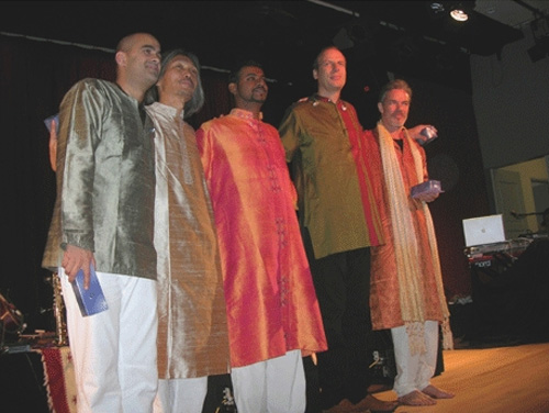 Prem Joshua (far right) with his fellow performers.