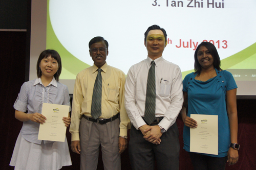 Prof Nara and Dr Ng with the Dean's List award recipients.
